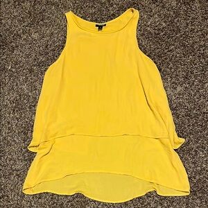 a.n.a Yellow Sleeveless Tank Top Asymmetrical Style